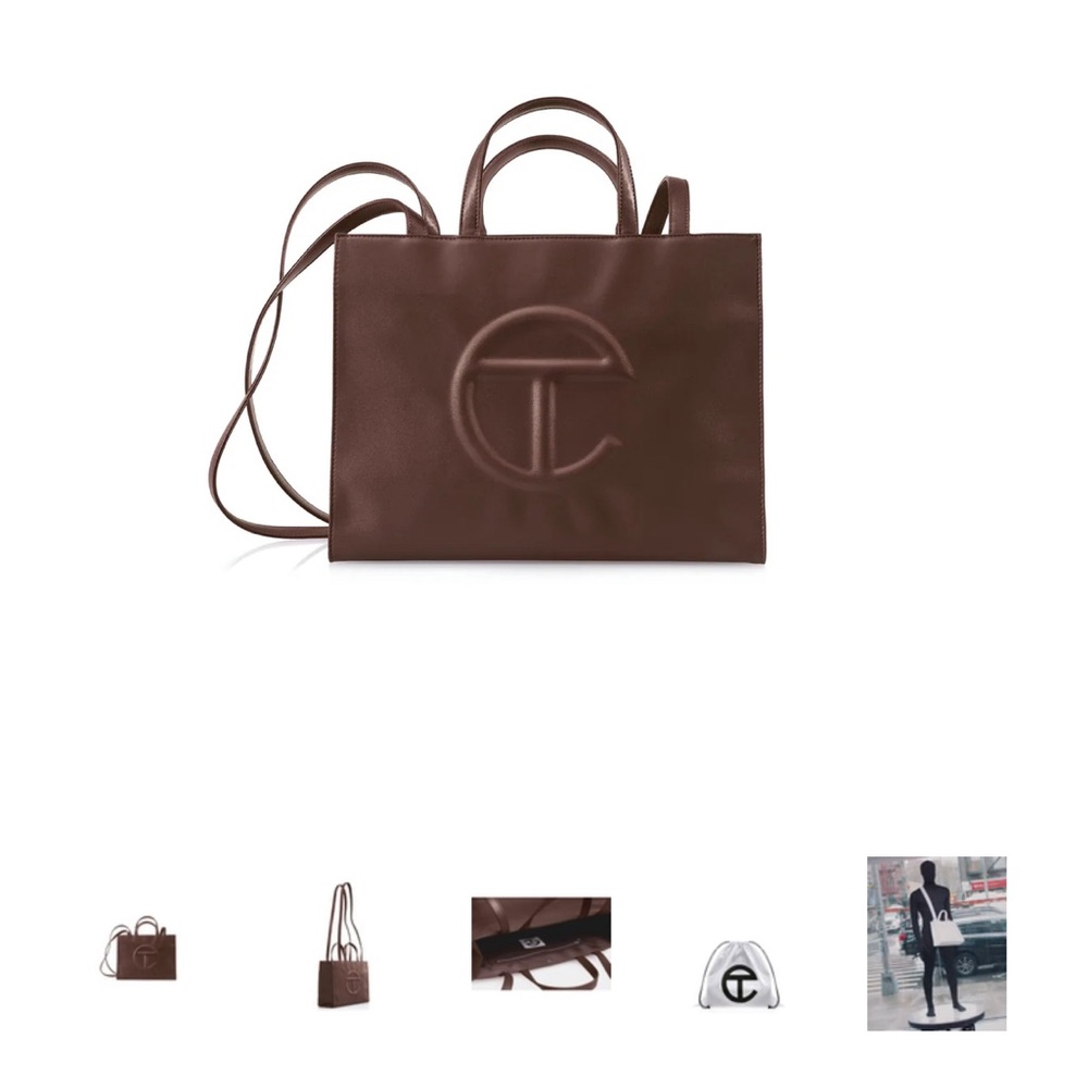 Telfar medium chocolate brown shopping bag